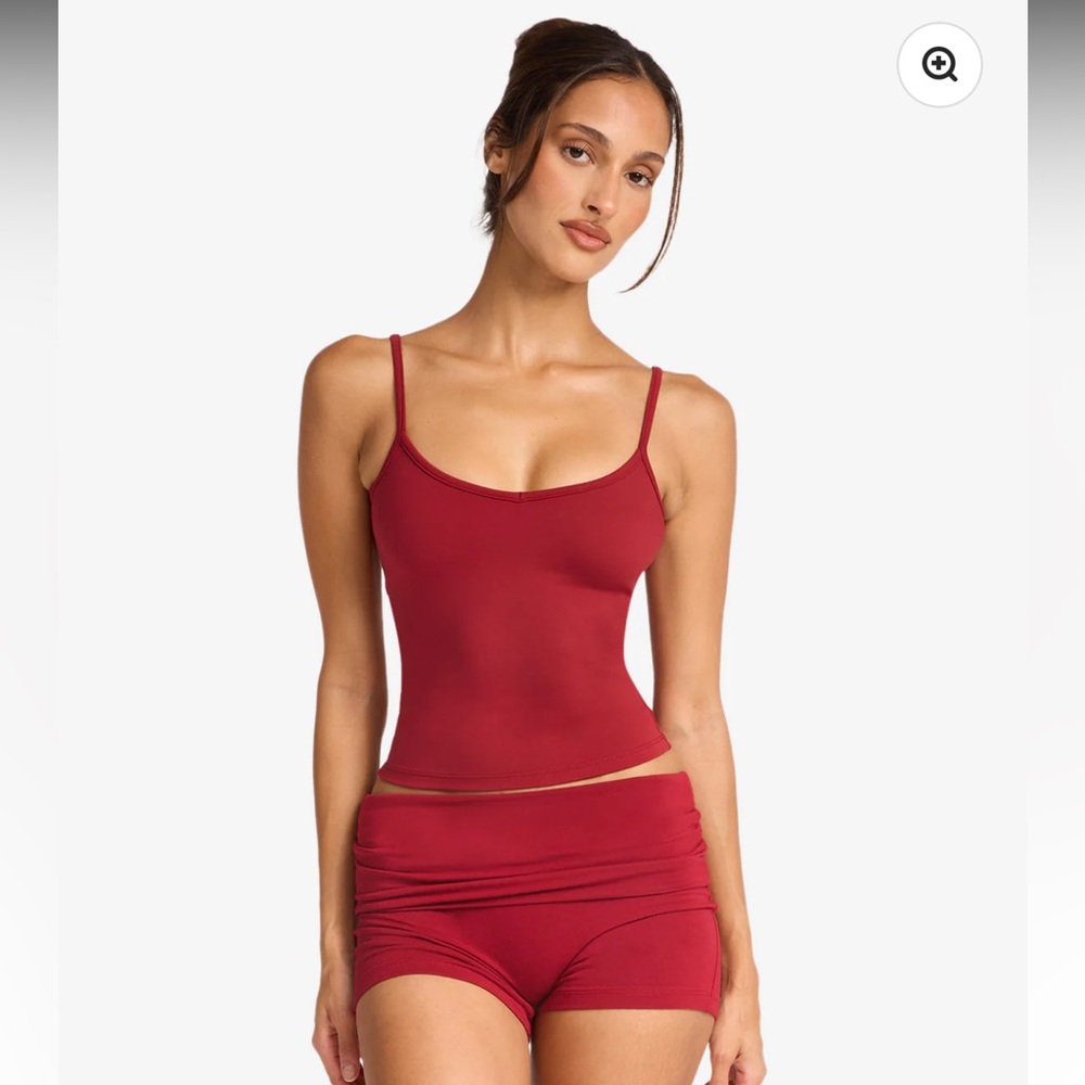 Red Low Back Spaghetti Strap Serenity Nora Tank Top Cherry